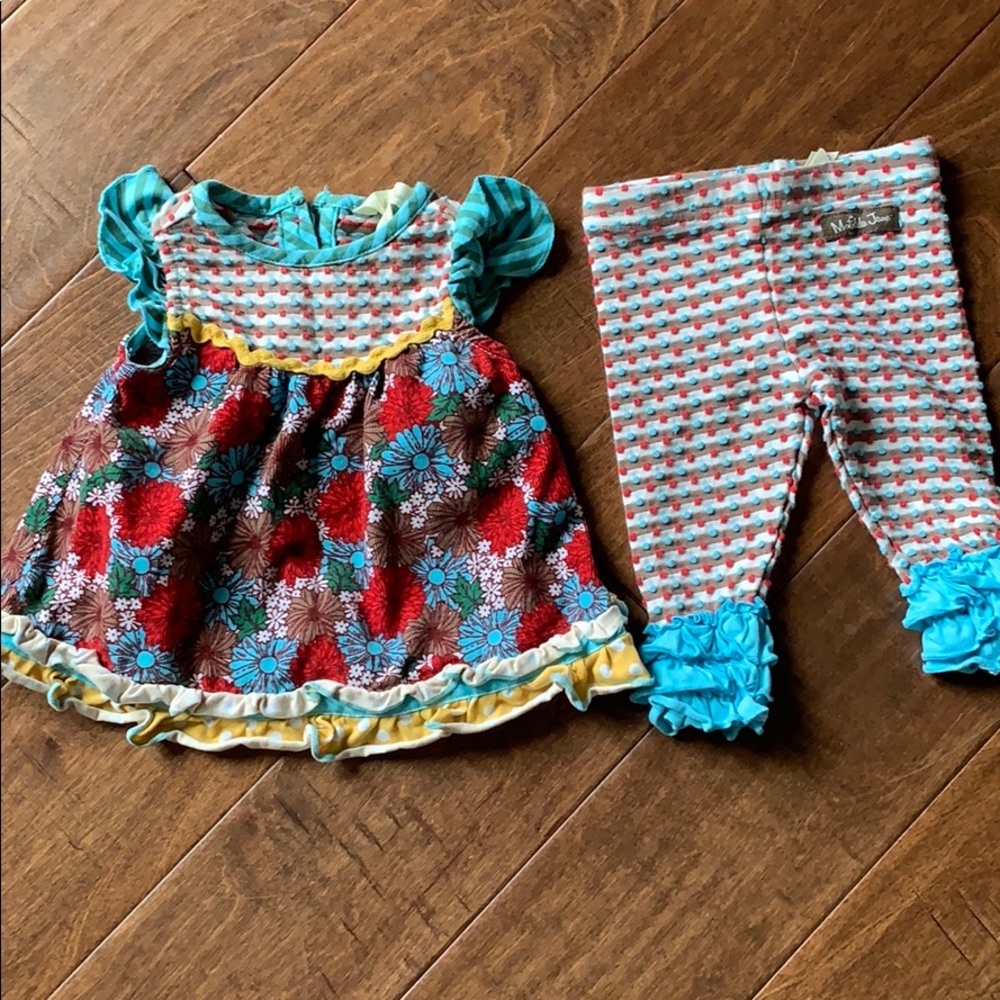 Matilda Jane top and legging set 3-6mos